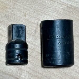 Snap-on 1/2” converts to 3/8” drive impact adapter and 1/2” Drive 3/4” socket